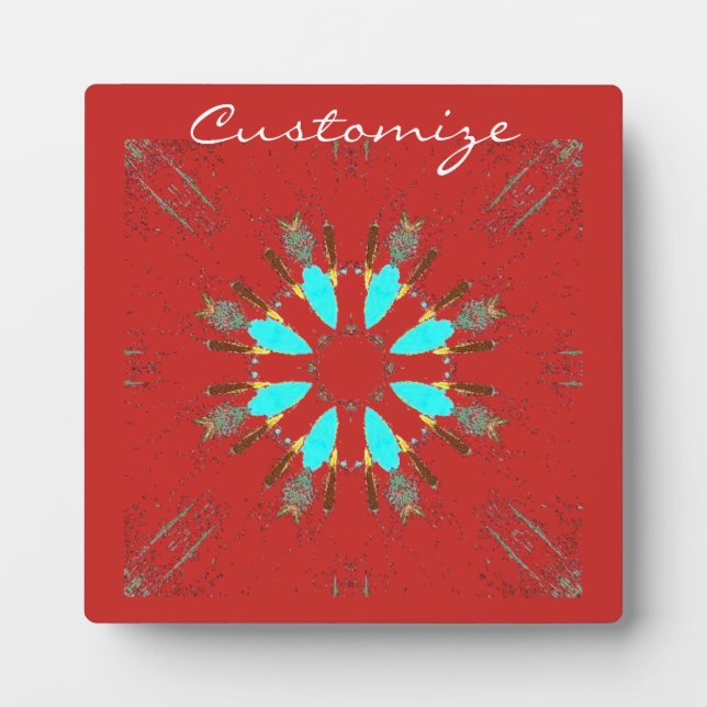 Plaque Photo Arrowhead Feathers Pow-wow Motif Thunder_Cove (Devant)