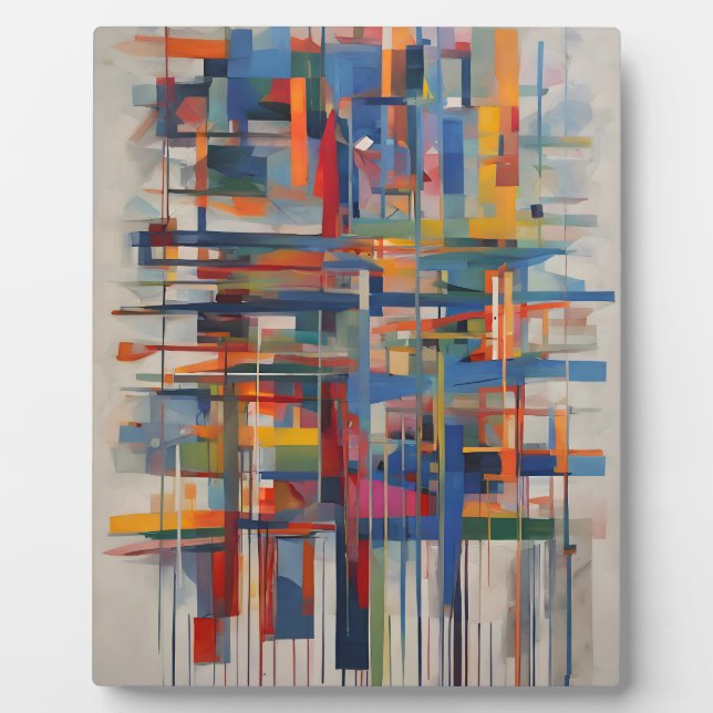 Plaque Photo Art Abstrait géométrique moderne (Devant)