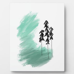 Plaque Photo Art de l'arbre vert scandinave simple menthe moder
