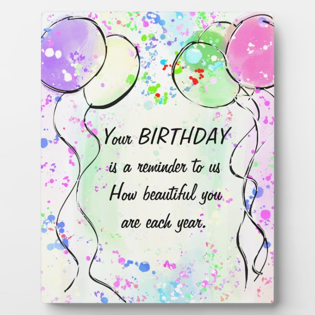 Plaque Photo Art Design d'anniversaire (Devant)