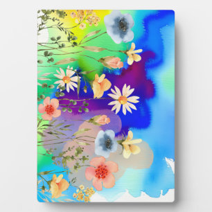 Plaque Photo Art Fleur sauvage aquarelle  Floral coloré