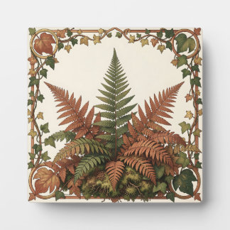 Plaque Photo Art Nouveau Fougère Lierre Botanique