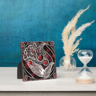Plaque Photo Art nouveau gothique cerise filigranée cramoisie a
