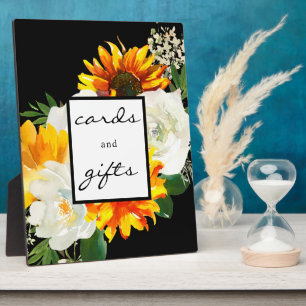Plaque Photo Artsy Tournesol Floral Cartes et cadeaux Easel Bla
