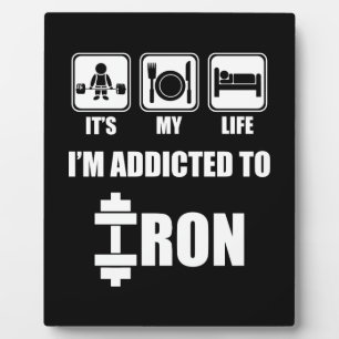 Plaque Photo Ascenseur, Manger, Sommeil - Addictif Au Fer - Ent