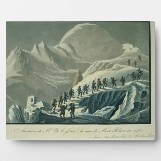 Plaque Photo Ascent of M. de Saussure to the Summmit of Mont B (Devant)
