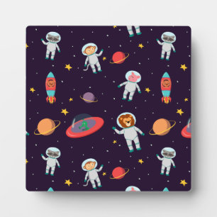 Plaque Photo Astronaut Animaux Dans Le Motif Spatial I