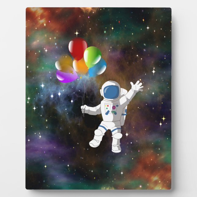 Plaque Photo Astronaut avec ballons (Devant)
