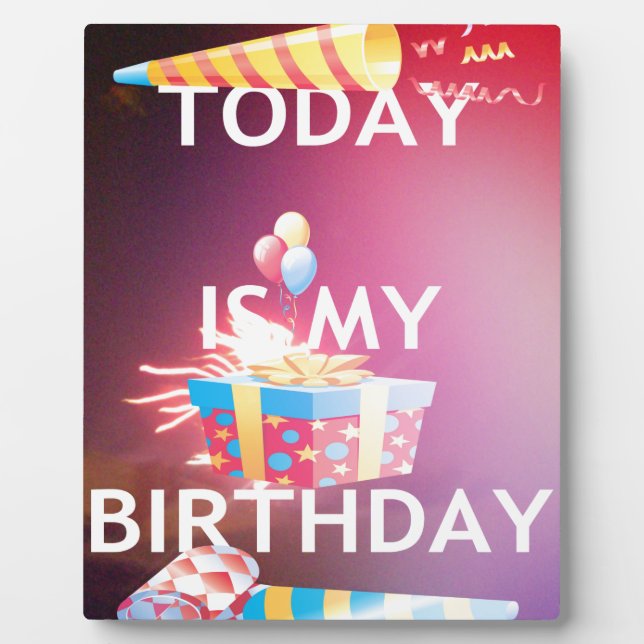 PLAQUE PHOTO AUJOURD'HUI EST MON ANNIVERSAIRE (Devant)