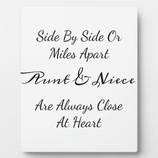 Plaque Photo Aunt & Niece Quote – Side By Side or Miles Apart