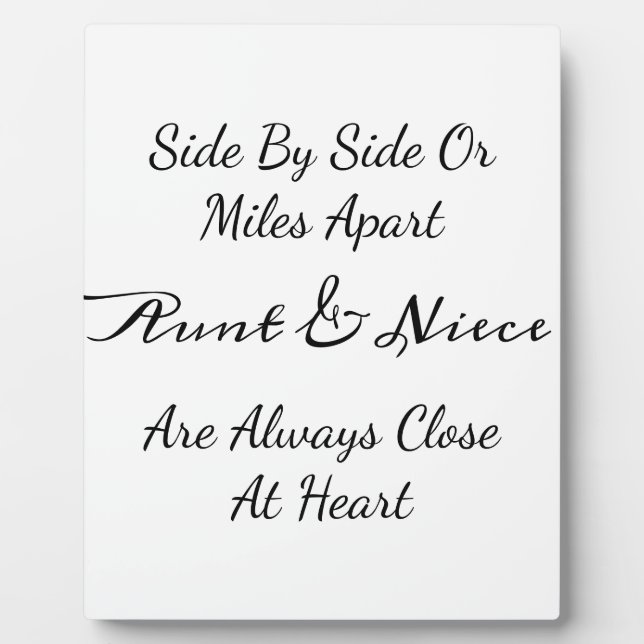 Plaque Photo Aunt & Niece Quote – Side By Side or Miles Apart (Devant)