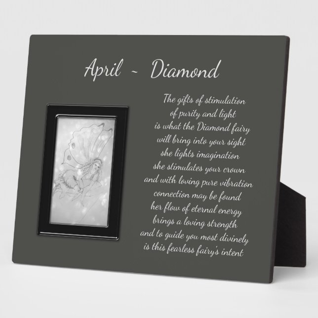 Plaque Photo avril Birthstone Diamond (Côté)