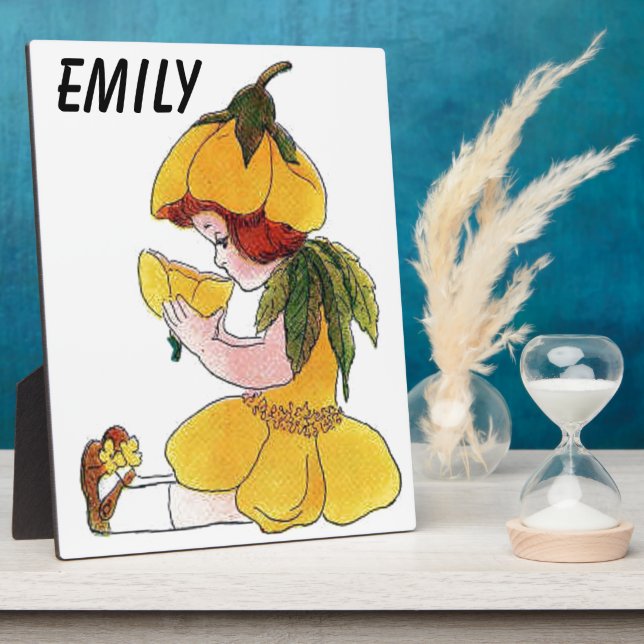 Plaque Photo Babcup Flower Child Funny Cute Little Girl (Côté)