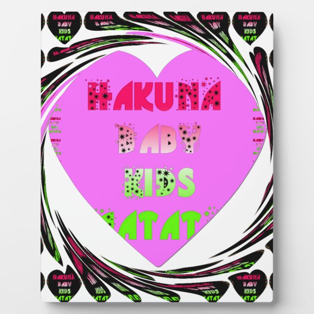 Plaque Photo Baby Pink Hearts Hakuna Matata Baby Kids Design.p (Devant)