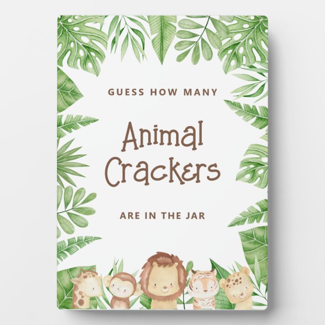 Plaque Photo Baby shower de jeu Safari Guess - Panneau supérieu (Devant)