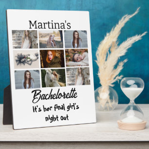Plaque Photo Bachelorette moderne personnalisée 9 Photo Collage