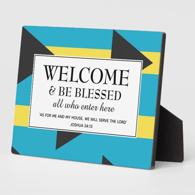 Plaque Photo BAHAMAS FLAG Christian Welcome (Côté)