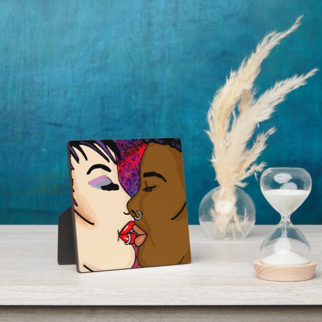 Plaque Photo Baiser romantique | Romance interraciale (Insitu)