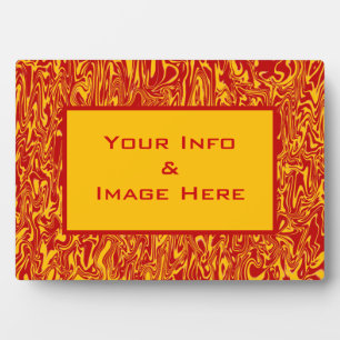Plaque Photo Balayage Abstrait rouge et jaune
