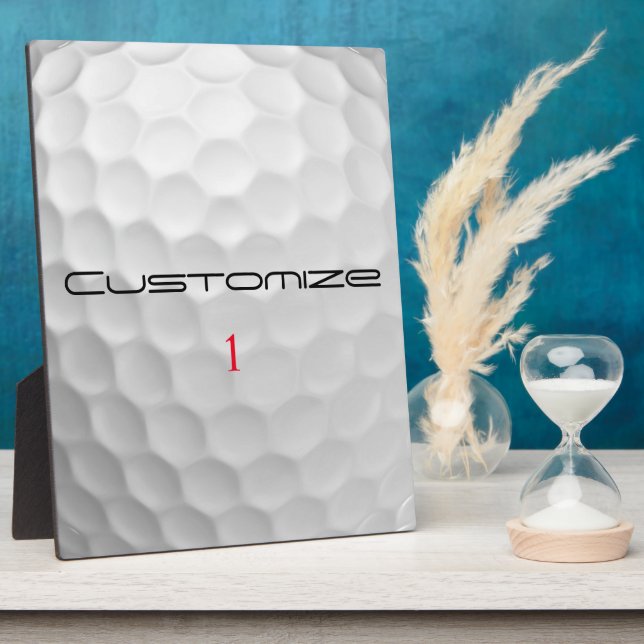 Plaque Photo Balle de golf avec texte et numéro personnalisés (Côté)