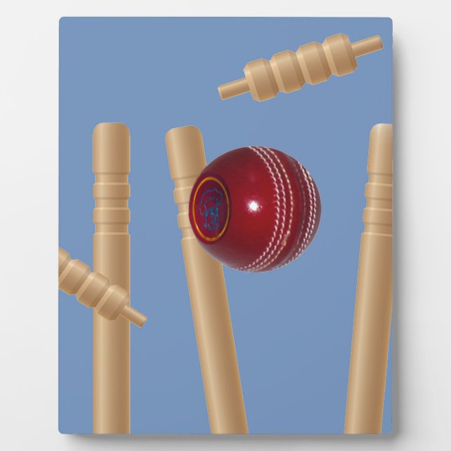 Plaque Photo Balle Et Pompes De Cricket, (Devant)