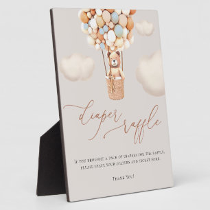 Plaque Photo Ballons d'ours Diaper Signe Raffin