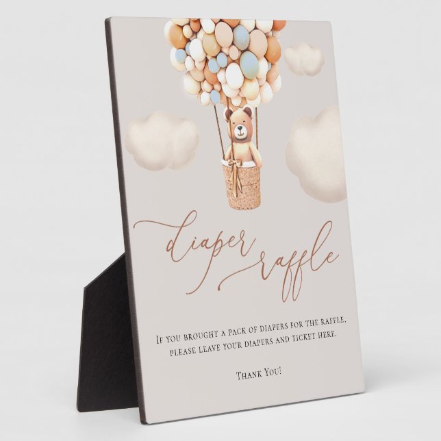 Plaque Photo Ballons d'ours Diaper Signe Raffin (Côté)