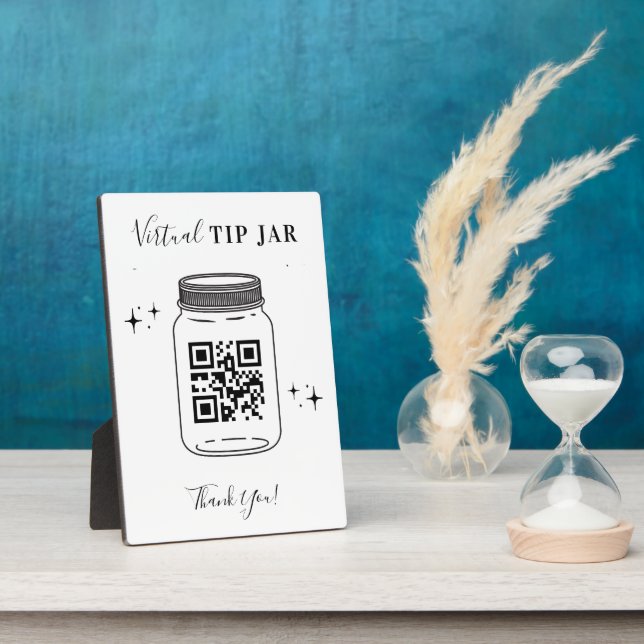 Plaque Photo Bar Salon Petite entreprise Code QR Conseil virtue (Côté)