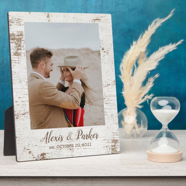 Plaque Photo Barnwood Rustic Country Wedding (Côté)