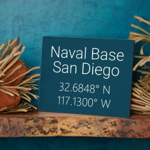 Plaque Photo Base navale San Diego Latitude Longitude