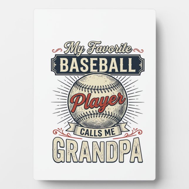 Plaque Photo Baseball Grandpa Vintage Engraving Shirt Design_1 (Devant)