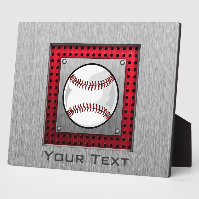 Plaque Photo Baseball ; Revêtement d'aluminium brossé (Côté)
