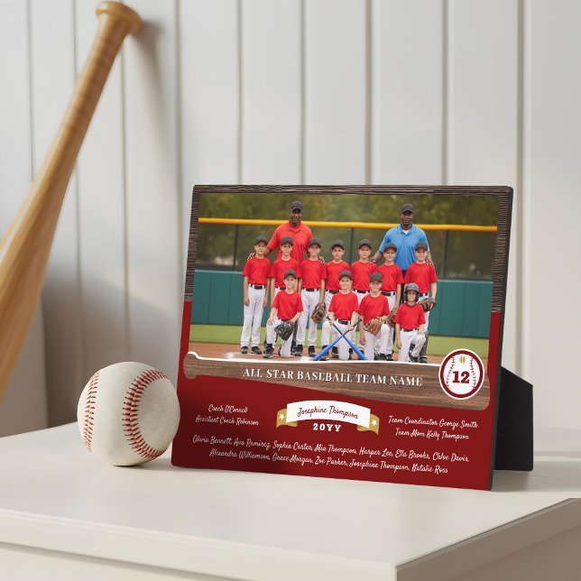 Plaque Photo Baseball Team Photo Roster Player Number & Name (Baseball Team Photo Roster Player Number & Name Plaque)