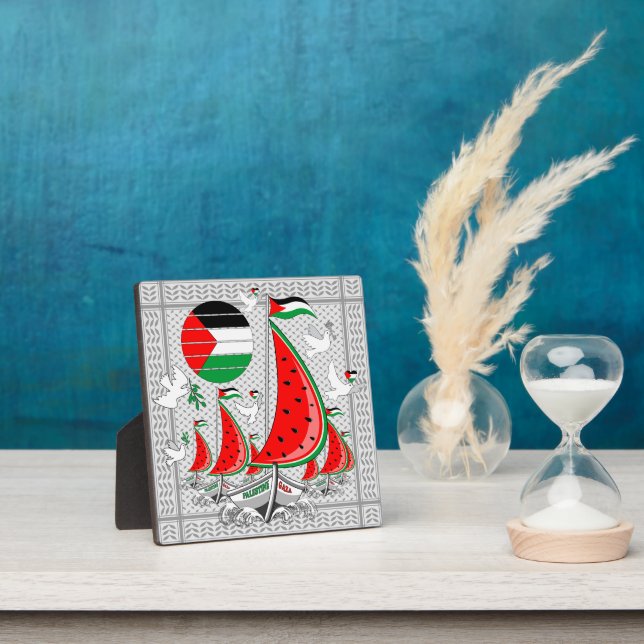 Plaque Photo Bateaux de la Flottille de la Liberté Mondiale à G (Insitu)