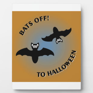 Plaque Photo Bats d'Halloween bleu orange