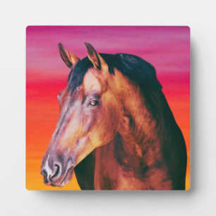 Plaque Photo Bay Horse Gradient   