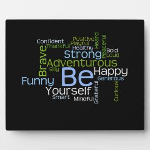 Plaque Photo BE Yourself Inspirational Word Cloud