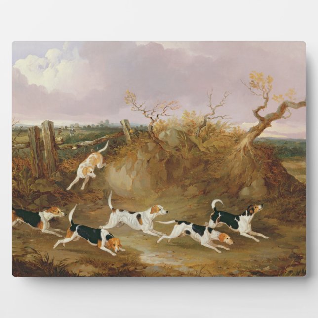 Plaque Photo Beagles en Plein Cry, 1845 (huile sur toile) (Devant)