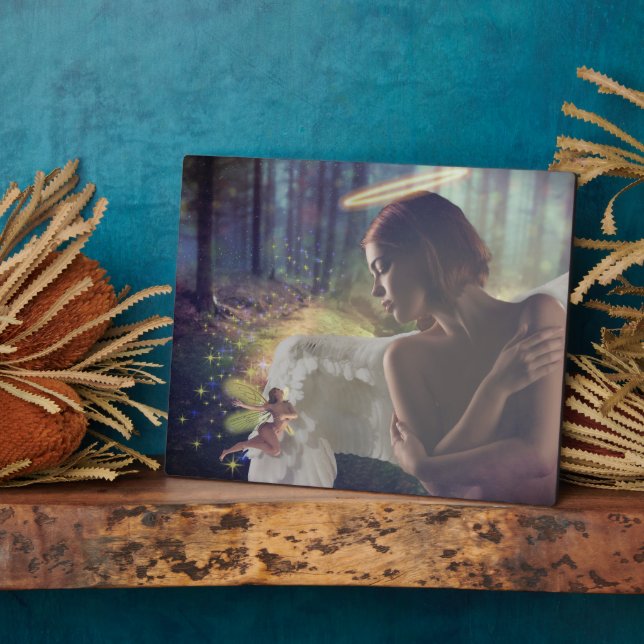 Plaque Photo Beau ange avec Imaginaire Fairy Art (Côté)
