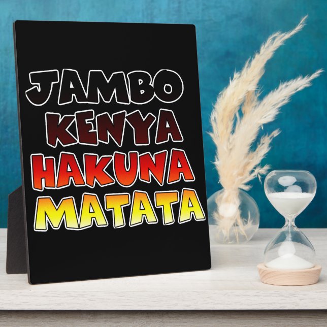 Plaque Photo Beau Jambo Kenya Hakuna Matata Beau Art (Côté)