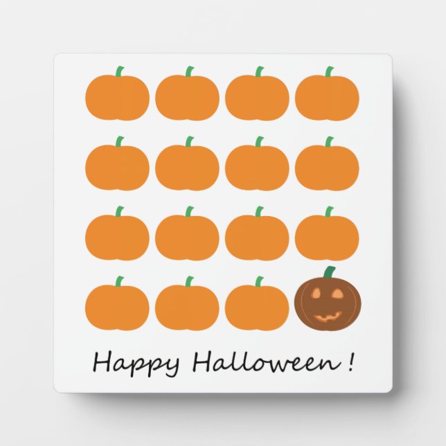 Plaque Photo Beau Patch Citrouille Halloween (Devant)