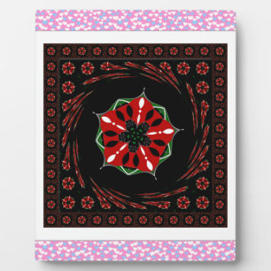 Plaque Photo Beau rose Bleu Blanc Coeurs d'amour Design