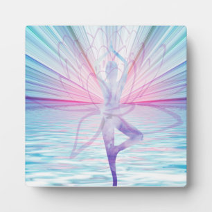 Plaque Photo Beautiful Pink & Blue Vrikshasana Yoga