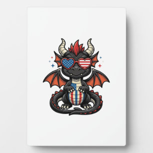 Plaque Photo Bébé dragon patriotique vintage vecteur conception
