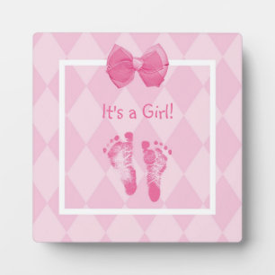 Plaque Photo Bébé mignonne Faire-part de naissance d'empreintes