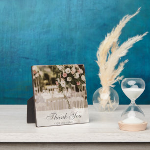 Plaque Photo Beige Pastel Élégant Merci souvenir
