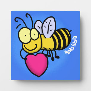Plaque Photo Belle abeille drôle avec dessin animé du coeur