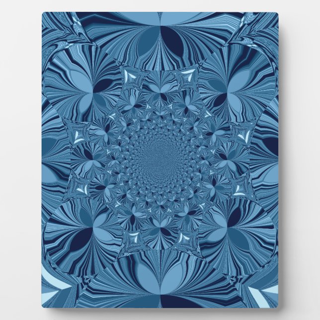 Plaque Photo Belle Belle Iridescente Blue Kaleidoscope Art (Devant)