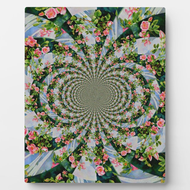 Plaque Photo Belle boho rose, roses rouges, aquarelle florale (Devant)