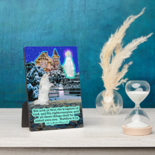 Plaque Photo Belle Esquisse et écriture ange Matthieu 6:33